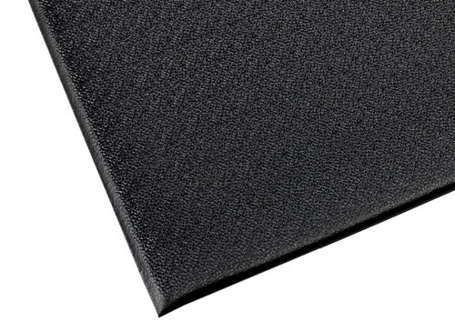 Crown Mats Tuff-Spun 5/8 Pebble-Surface 4'x60' Black (TS6P048BK-60) displayed, illustrating its high-quality construction and functionality.