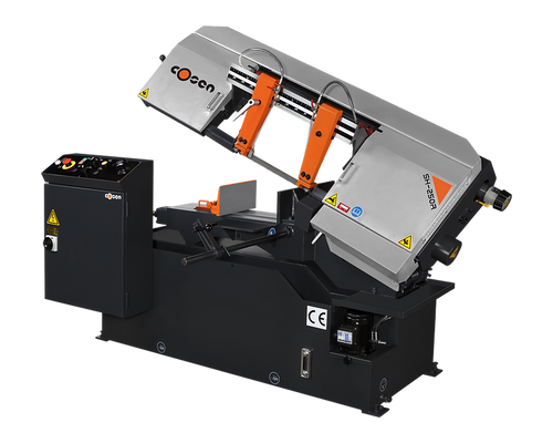 Semi-automatic horizontal scissor band saw for efficient metal cutting in large-scale industrial projects