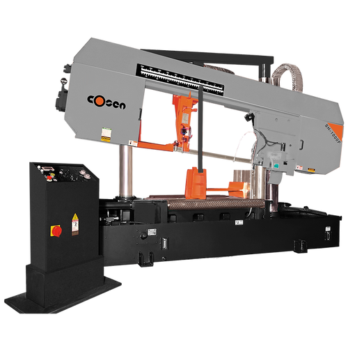 Semi-automatic horizontal dual column band saw for reliable and precise metal cutting in industrial environments