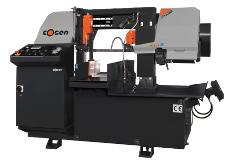 Semi-automatic horizontal dual post band saw for optimal metal cutting in professional manufacturing settings