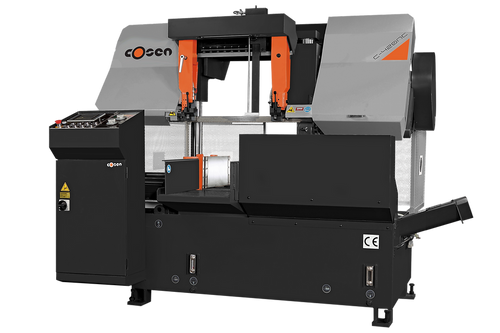 Fully automatic horizontal dual column band saw for high-precision metal cutting in professional workshops