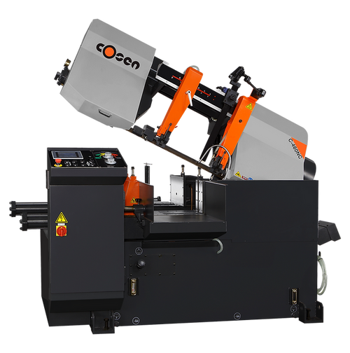 Fully automatic horizontal scissor band saw for maximum productivity in metal cutting operations