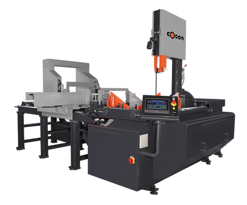 Fully automatic vertical tilt-frame band saw for versatile metal cutting in professional workshops