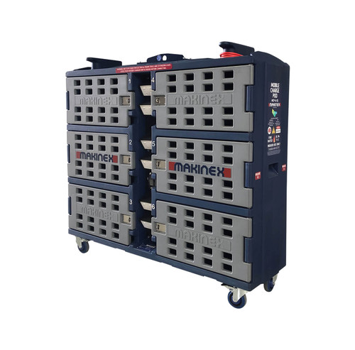 Image of Makinex Mobile Charging Pod 6 door (MCP-6-SS-US) available at JB Tools