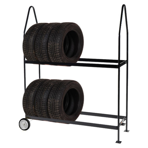Martins Industries Standard Mobile Tire Display Rack in use