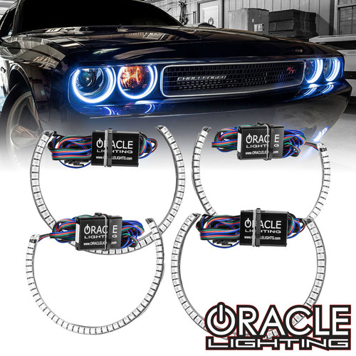 White Variation of Oracle Lighting LED Headlight Halo Kit for Dodge Challenger 2008-2014, Red Variation of Oracle Lighting LED Headlight Halo Kit for Dodge Challenger 2008-2014, ColorSHIFT® - w/ RF Controller of Oracle Lighting LED Headlight Halo Kit for Dodge Challenger 2008-2014, ColorSHIFT® - w/ 2.0 Controller of Oracle Lighting LED Headlight Halo Kit for Dodge Challenger 2008-2014, ColorSHIFT® - w/ No Controller of Oracle Lighting LED Headlight Halo Kit for Dodge Challenger 2008-2014, ColorSHIFT® - w/ BC1 Controller of Oracle Lighting LED Headlight Halo Kit for Dodge Challenger 2008-2014, ColorSHIFT® - w/ Simple Controller of Oracle Lighting LED Headlight Halo Kit for Dodge Challenger 2008-2014, Detailed view of Oracle Lighting LED Headlight Halo Kit for Dodge Challenger 2008-2014, Oracle Lighting LED Headlight Halo Kit for Dodge Challenger 2008-2014 in white background, Oracle Lighting LED Headlight Halo Kit for Dodge Challenger 2008-2014 features, Oracle Lighting LED Headlight Halo Kit for Dodge Challenger 2008-2014 in use