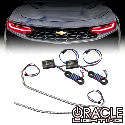 Detailed view of Oracle Lighting 2016-2021 Camaro DRL Modules, Blue variation of Oracle Lighting 2016-2021 Camaro DRL Modules, Red variation of Oracle Lighting 2016-2021 Camaro DRL Modules, Green variation of Oracle Lighting 2016-2021 Camaro DRL Modules, ColorSHIFT® - w/ RF Controller Oracle Lighting 2016-2021 Camaro DRL Modules in white background,  ColorSHIFT® - w/ 2.0 Controller Oracle Lighting 2016-2021 Camaro DRL Modules in white background, ColorSHIFT® - w/ No Controller Oracle Lighting 2016-2021 Camaro DRL Modules in white background, ColorSHIFT® - w/ BC1 Controller Oracle Lighting 2016-2021 Camaro DRL Modules in white background,  ColorSHIFT® - w/ Simple Controller Oracle Lighting 2016-2021 Camaro DRL Modules in white background