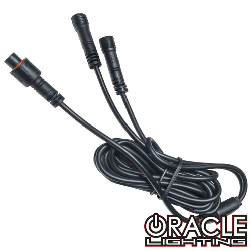 Detailed view of Oracle Lighting 4 Pin Y-Adapter ColorSHIFT® Extension Single Cable, Front view of Oracle Lighting 4 Pin Y-Adapter ColorSHIFT® Extension Single Cable
