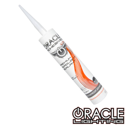 Front view of Oracle Lighting Premium Headlight Sealant Adhesive Silicone 10oz. Tube, Close up view of Oracle Lighting Premium Headlight Sealant Adhesive Silicone 10oz. Tube, Cap of Oracle Lighting Premium Headlight Sealant Adhesive Silicone 10oz. Tube