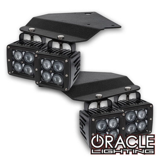 Oracle Lighting 2010-2014 Ford Raptor Fog Light Replacement Brackets + Lights Combo in white background, LED Lights, Replacement Brackets