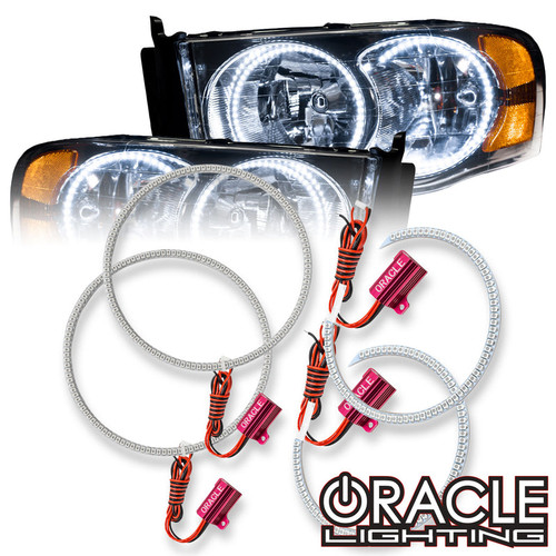 Detailed view of Oracle Lighting 2002-2005 Dodge Ram Halo Kit, White Variation of Oracle Lighting 2002-2005 Dodge Ram Halo Kit, ColorSHIFT® - w/ RF Controller of Oracle Lighting 2002-2005 Dodge Ram Halo Kit, ColorSHIFT® - w/ 2.0 Controller of Oracle Lighting 2002-2005 Dodge Ram Halo Kit, ColorSHIFT® - w/ No Controller of Oracle Lighting 2002-2005 Dodge Ram Halo Kit, ColorSHIFT® - w/ BC1 Controller of Oracle Lighting 2002-2005 Dodge Ram Halo Kit, ColorSHIFT® - w/ Simple Controller of Oracle Lighting 2002-2005 Dodge Ram Halo Kit, Oracle Lighting 2002-2005 Dodge Ram Halo Kit in white background