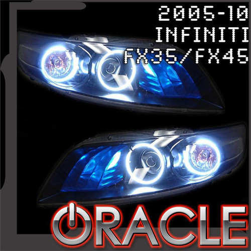Front view of Oracle Lighting Infiniti FX35/FX45 Headlight Kit, White variation of Oracle Lighting Infiniti FX35/FX45 Headlight Kit, Oracle Lighting Infiniti FX35/FX45 Headlight Kit w/ RF Controller, Oracle Lighting Infiniti FX35/FX45 Headlight Kit w/ 2.0 Controller, Oracle Lighting Infiniti FX35/FX45 Headlight Kit w/ No Controller, Oracle Lighting Infiniti FX35/FX45 Headlight Kit w/ BC1 Controller, Oracle Lighting Infiniti FX35/FX45 Headlight Kit w/ Simple Controller