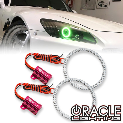 Detailed view of Oracle Lighting LED Headlight Halo Kit for 1999-2009 Honda S2000, Green variation of Oracle Lighting LED Headlight Halo Kit for 1999-2009 Honda S2000, Oracle Lighting LED Headlight Halo Kit for 1999-2009 Honda S2000 w/ RF Controller, Oracle Lighting LED Headlight Halo Kit for 1999-2009 Honda S2000 w/ 2.0 Controller, Oracle Lighting LED Headlight Halo Kit for 1999-2009 Honda S2000 w/ No Controller, Oracle Lighting LED Headlight Halo Kit for 1999-2009 Honda S2000 w/ BC1 Controller, Oracle Lighting LED Headlight Halo Kit for 1999-2009 Honda S2000 w/ Simple Controller, Close up view of Oracle Lighting LED Headlight Halo Kit for 1999-2009 Honda S2000, Front view of Oracle Lighting LED Headlight Halo Kit for 1999-2009 Honda S2000