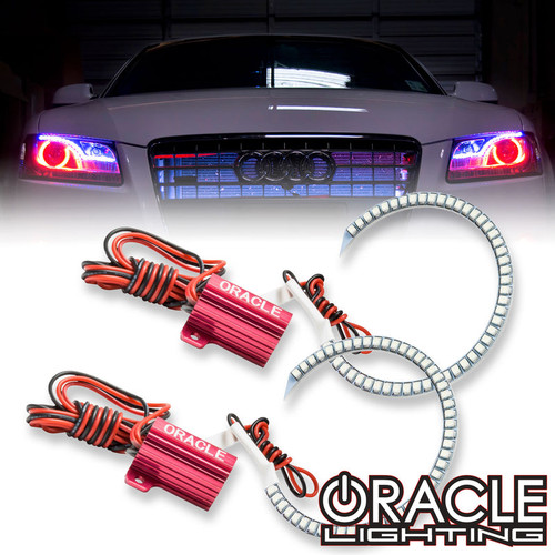 Detailed view of Oracle Lighting LED Headlight Halo Kit for 2007-2013 Audi A5, Oracle Lighting LED Headlight Halo Kit for 2007-2013 Audi A5 w/ RF Controller, Oracle Lighting LED Headlight Halo Kit for 2007-2013 Audi A5 w/ 2.0 Controller, Oracle Lighting LED Headlight Halo Kit for 2007-2013 Audi A5 w/ No Controller, Oracle Lighting LED Headlight Halo Kit for 2007-2013 Audi A5 w/ BC1 Controller, Oracle Lighting LED Headlight Halo Kit for 2007-2013 Audi A5 w/ Simple Controller, Front view of Oracle Lighting LED Headlight Halo Kit for 2007-2013 Audi A5, Box of Oracle Lighting LED Headlight Halo Kit for 2007-2013 Audi A5, Opened box of Oracle Lighting LED Headlight Halo Kit for 2007-2013 Audi A5, Oracle Lighting LED Headlight Halo Kit for 2007-2013 Audi A5 in use