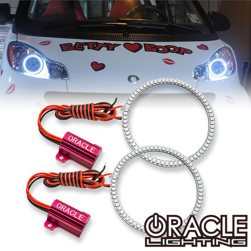 Detailed view of Oracle Lighting Halo LED Kit for SMART Car 2008-2014, White variation of Oracle Lighting Halo LED Kit for SMART Car 2008-2014, ColorSHIFT® - w/ RF Controller of Oracle Lighting Halo LED Kit for SMART Car 2008-2014,  ColorSHIFT® - w/ 2.0 Controller of Oracle Lighting Halo LED Kit for SMART Car 2008-2014, ColorSHIFT® - w/ No Controller of Oracle Lighting Halo LED Kit for SMART Car 2008-2014, ColorSHIFT® - w/ BC1 Controller of Oracle Lighting Halo LED Kit for SMART Car 2008-2014, ColorSHIFT® - w/ Simple Controller of Oracle Lighting Halo LED Kit for SMART Car 2008-2014, Close up view of Oracle Lighting Halo LED Kit for SMART Car 2008-2014, Front view of Oracle Lighting Halo LED Kit for SMART Car 2008-2014, Oracle Lighting Halo LED Kit for SMART Car 2008-2014 on white background, Oracle Lighting Halo LED Kit for SMART Car 2008-2014 in use