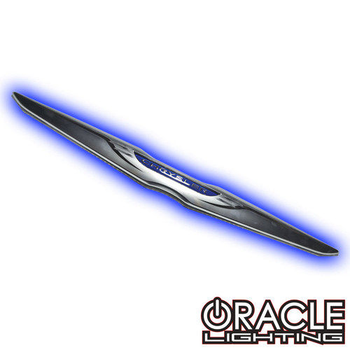 Detailed view of Oracle Lighting Gen II Chrysler Rear Wing Emblem with oracle lighting logo, Oracle Lighting Gen II Chrysler Rear Wing Emblem in white background, Back view of Oracle Lighting Gen II Chrysler Rear Wing Emblem, Yellow variant of Oracle Lighting Gen II Chrysler Rear Wing Emblem, Oracle Lighting Gen II Chrysler Rear Wing Emblem in white variant, White variant of Oracle Lighting Gen II Chrysler Rear Wing Emblem, Blue variant of Oracle Lighting Gen II Chrysler Rear Wing Emblem, Red variant of Oracle Lighting Gen II Chrysler Rear Wing Emblem, Green variant of Oracle Lighting Gen II Chrysler Rear Wing Emblem, Amber variant of Oracle Lighting Gen II Chrysler Rear Wing Emblem, Purple variant of Oracle Lighting Gen II Chrysler Rear Wing Emblem, ColorSHIFT® variant of Oracle Lighting Gen II Chrysler Rear Wing Emblem