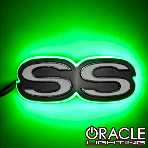 Front view of Oracle Lighting Chevrolet Camaro SS Illuminated LED Rear Emblem in green variant, Oracle Lighting Chevrolet Camaro SS Illuminated LED Rear Emblem in white background, Back view of Oracle Lighting Chevrolet Camaro SS Illuminated LED Rear Emblem, Oracle Lighting Chevrolet Camaro SS Illuminated LED Rear Emblem in ColorSHIFT® variant, White variant of Oracle Lighting Chevrolet Camaro SS Illuminated LED Rear Emblem, Blue variant of Oracle Lighting Chevrolet Camaro SS Illuminated LED Rear Emblem, Red variant of Oracle Lighting Chevrolet Camaro SS Illuminated LED Rear Emblem, Green variant of Oracle Lighting Chevrolet Camaro SS Illuminated LED Rear Emblem, Amber variant of Oracle Lighting Chevrolet Camaro SS Illuminated LED Rear Emblem, Purple variant of Oracle Lighting Chevrolet Camaro SS Illuminated LED Rear Emblem, Pink variant of Oracle Lighting Chevrolet Camaro SS Illuminated LED Rear Emblem, Aqua variant of Oracle Lighting Chevrolet Camaro SS Illuminated LED Rear Emblem, ColorSHIFT® variant of Oracle Lighting Chevrolet Camaro SS Illuminated LED Rear Emblem