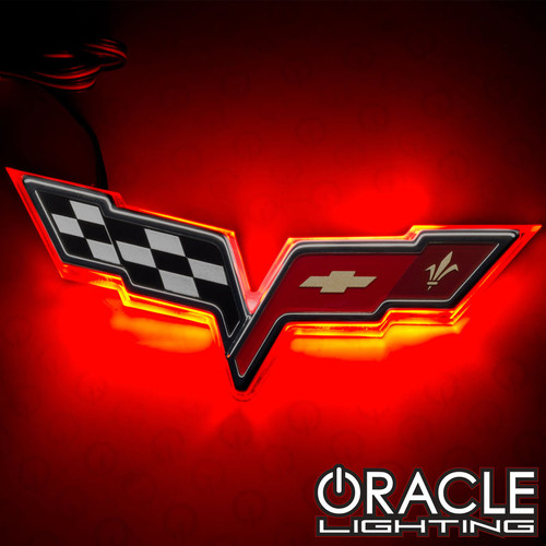 Detailed view of Oracle Lighting Chevrolet Corvette C6 LED Rear Illuminated Emblem, Oracle Lighting Chevrolet Corvette C6 LED Rear Illuminated Emblem in white background, Back view of Oracle Lighting Chevrolet Corvette C6 LED Rear Illuminated Emblem, Close-up of Oracle Lighting Chevrolet Corvette C6 LED Rear Illuminated Emblem being used, Oracle Lighting Chevrolet Corvette C6 LED Rear Illuminated Emblem attached, White variant of Oracle Lighting Chevrolet Corvette C6 LED Rear Illuminated Emblem, Blue variant of Oracle Lighting Chevrolet Corvette C6 LED Rear Illuminated Emblem, Red variant of Oracle Lighting Chevrolet Corvette C6 LED Rear Illuminated Emblem, Green variant of Oracle Lighting Chevrolet Corvette C6 LED Rear Illuminated Emblem, Amber variant of Oracle Lighting Chevrolet Corvette C6 LED Rear Illuminated Emblem, Purple variant of Oracle Lighting Chevrolet Corvette C6 LED Rear Illuminated Emblem, Pink variant of Oracle Lighting Chevrolet Corvette C6 LED Rear Illuminated Emblem, Aqua variant of Oracle Lighting Chevrolet Corvette C6 LED Rear Illuminated Emblem