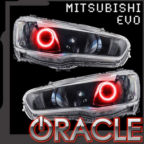 Red variant of Oracle Lighting Mitsubishi EVO Headlight Kit, White variant of Oracle Lighting Mitsubishi EVO Headlight Kit, Oracle Lighting Mitsubishi EVO Headlight Kit w/RF Controller, Oracle Lighting Mitsubishi EVO Headlight Kit w/2.0 Controller, Oracle Lighting Mitsubishi EVO Headlight Kit w/No Controller, Oracle Lighting Mitsubishi EVO Headlight Kit w/BC1 Controller, Oracle Lighting Mitsubishi EVO Headlight Kit w/Simple Controller