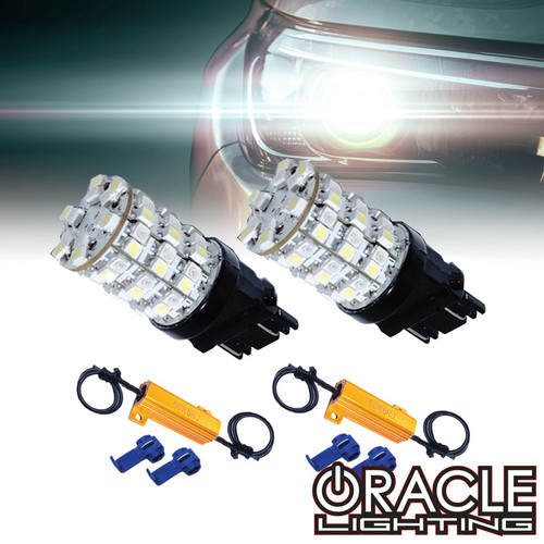 Front view of Oracle Lighting 3157 Switchback LED Bulbs, Diagram of Oracle Lighting 3157 Switchback LED Bulbs