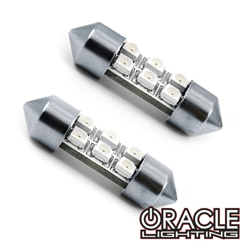 Front view of Oracle Lighting 31MM 6 LED SMD Festoon Bulbs