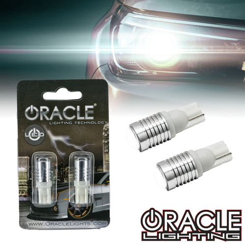 Detailed view of Oracle Lighting T10 3W CREE LED bulbs, Close up view of Oracle Lighting T10 3W CREE LED bulbs, Oracle Lighting T10 3W CREE LED bulbs packaging, Front view of Oracle Lighting T10 3W CREE LED bulbs, Oracle Lighting T10 3W CREE LED bulbs Diagram