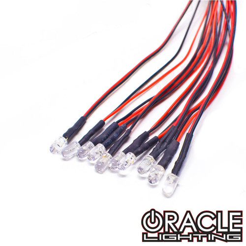 Front view of Oracle Lighting 1W 3mm Single Wired LED, Green variation of Oracle Lighting 1W 3mm Single Wired LED