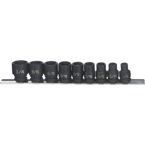 Grey Pneumatic 3/8" Drive 9pc. Magnetic Impact Socket Set (1209G)
