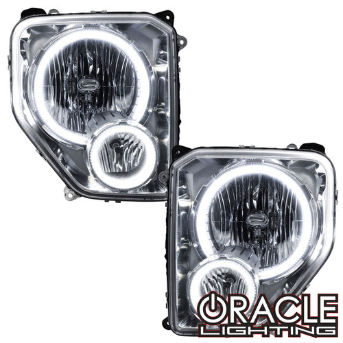Detailed view of Oracle Lighting Pre-Assembled Halo Headlights for 2008-2012 Jeep Liberty, White variation of Oracle Lighting Pre-Assembled Halo Headlights for 2008-2012 Jeep Liberty, ColorSHIFT® - w/ RF Controller of Oracle Lighting Pre-Assembled Halo Headlights for 2008-2012 Jeep Liberty, ColorSHIFT® - w/ 2.0 Controller of Oracle Lighting Pre-Assembled Halo Headlights for 2008-2012 Jeep Liberty, ColorSHIFT® - w/ No Controller of Oracle Lighting Pre-Assembled Halo Headlights for 2008-2012 Jeep Liberty, ColorSHIFT® - w/ BC1 Controller of Oracle Lighting Pre-Assembled Halo Headlights for 2008-2012 Jeep Liberty, ColorSHIFT® - w/ Simple Controller of Oracle Lighting Pre-Assembled Halo Headlights for 2008-2012 Jeep Liberty, Front view of Oracle Lighting Pre-Assembled Halo Headlights for 2008-2012 Jeep Liberty, Back view of Oracle Lighting Pre-Assembled Halo Headlights for 2008-2012 Jeep Liberty