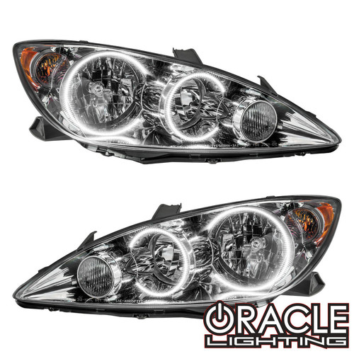 Close-up of Oracle Lighting Toyota Camry Headlights, White variation of Oracle Lighting Toyota Camry Headlights, Oracle Lighting Toyota Camry Headlights w/ RF Controller, Oracle Lighting Toyota Camry Headlights w/ 2.0 Controller, Oracle Lighting Toyota Camry Headlights w/ No Controller, Oracle Lighting Toyota Camry Headlights w/ BC1 Controller, Oracle Lighting Toyota Camry Headlights w/ Simple Controller