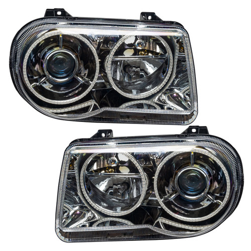 Front view of Oracle Lighting 2005-2010 Chrysler 300C Pre-Assembled Halo Headlights Non HID, Oracle Lighting 2005-2010 Chrysler 300C Pre-Assembled Halo Headlights Non HID in White, Oracle Lighting 2005-2010 Chrysler 300C Pre-Assembled Halo Headlights Non HID in ColorSHIFT® - w/ RF Controller, Oracle Lighting 2005-2010 Chrysler 300C Pre-Assembled Halo Headlights Non HID in ColorSHIFT® - w/ 2.0 Controller, Oracle Lighting 2005-2010 Chrysler 300C Pre-Assembled Halo Headlights Non HID in ColorSHIFT® - w/ No Controller, Oracle Lighting 2005-2010 Chrysler 300C Pre-Assembled Halo Headlights Non HID in ColorSHIFT® - w/ BC1 Controller, Oracle Lighting 2005-2010 Chrysler 300C Pre-Assembled Halo Headlights Non HID ColorSHIFT® - w/ Simple Controller, Close up view of Oracle Lighting 2005-2010 Chrysler 300C Pre-Assembled Halo Headlights Non HID, Side view of Oracle Lighting 2005-2010 Chrysler 300C Pre-Assembled Halo Headlights Non HID, Back view of Oracle Lighting 2005-2010 Chrysler 300C Pre-Assembled Halo Headlights Non HID,