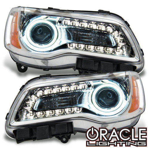 Front view of Oracle Lighting 2011-2014 Chrysler 300C Chrome NON HID Halo Headlights, Oracle Lighting 2011-2014 Chrysler 300C Chrome NON HID Halo Headlights in White, Oracle Lighting 2011-2014 Chrysler 300C Chrome NON HID Halo Headlights in Blue, Oracle Lighting 2011-2014 Chrysler 300C Chrome NON HID Halo Headlights in Red, Oracle Lighting 2011-2014 Chrysler 300C Chrome NON HID Halo Headlights in Green, Oracle Lighting 2011-2014 Chrysler 300C Chrome NON HID Halo Headlights in ColorSHIFT® - w/ RF Controller, Oracle Lighting 2011-2014 Chrysler 300C Chrome NON HID Halo Headlights in ColorSHIFT® - w/ 2.0 Controller, Oracle Lighting 2011-2014 Chrysler 300C Chrome NON HID Halo Headlights in ColorSHIFT® - w/ No Controller, Oracle Lighting 2011-2014 Chrysler 300C Chrome NON HID Halo Headlights in ColorSHIFT® - w/ BC1 Controller, Oracle Lighting 2011-2014 Chrysler 300C Chrome NON HID Halo Headlights in ColorSHIFT® - w/ Simple Controller