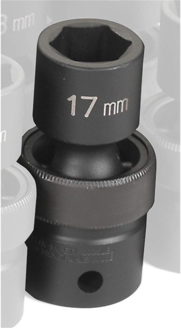 Grey Pneumatic 1/2" Drive x 17mm Standard Universal Socket (2017UM)