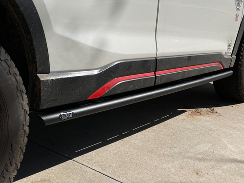 Front view of Body Armor 2019-2024 Subaru Forester Revo Step Sliders, Body Armor 2019-2024 Subaru Forester Revo Step Sliders being used