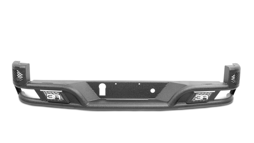 Front view of Body Armor 2016-2023 Toyota Tacoma Desert Series Rear Bumper, Side view of Body Armor 2016-2023 Toyota Tacoma Desert Series Rear Bumper