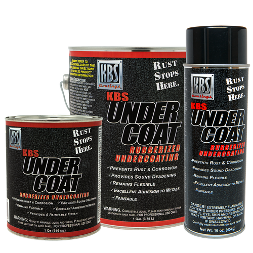 Set of KBS Coatings UnderCoat Rubberized Undercoating, KBS Coatings UnderCoat Specifications