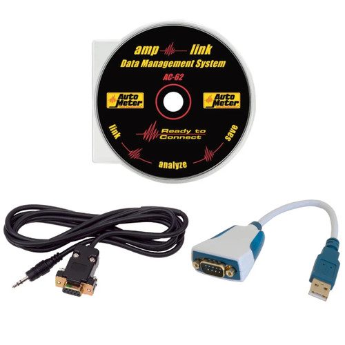 Front view of AutoMeter AMP-LINK Data Download Software and Cable Kit