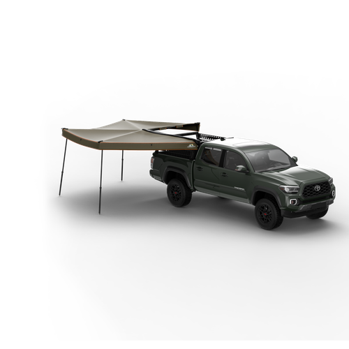 Tuff Stuff 270 Degree Awning Compact Passenger Side in white background, Overview of Tuff Stuff 270 Degree Awning Compact Passenger Side, Top view of Tuff Stuff 270 Degree Awning Compact Passenger Side