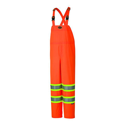 Pioneer Safety Hi-Vis Waterproof Safety Bibs - Small, Orange (V1060460U-S)