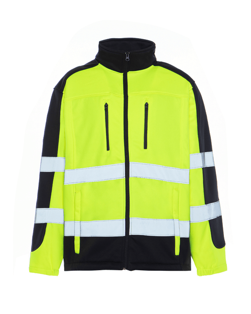 Front view of Utility Pro HiVis Double Chest Pocket Jacket, Side view of Utility Pro HiVis Double Chest Pocket Jacket, Back view of Utility Pro HiVis Double Chest Pocket Jacket, Utility Pro HiVis Double Chest Pocket Jacket being used, Back view of Utility Pro HiVis Double Chest Pocket Jacket being used, Neck of Utility Pro HiVis Double Chest Pocket Jacket, Close-up of Utility Pro HiVis Double Chest Pocket Jacket