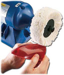 Close-up of Eastwood Buff Wheel 6 in String 3/4 in Hole