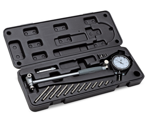 Eastwood Dial Type Cylinder Bore Gauge Kit 2-6in Range in a Storage Case, Detailed view of Eastwood Dial Type Cylinder Bore Gauge Kit 2-6in Range, Eastwood Dial Type Cylinder Bore Gauge Kit 2-6in Range in Use