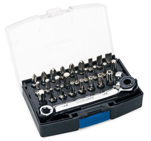 Eastwood 29 Piece Ratchet and Bit Set in white background