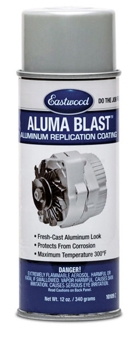 Front view of Eastwood Aluma Blast Paint Aerosol 12 oz, Eastwood Aluma Blast Paint Aerosol 12 oz After Use