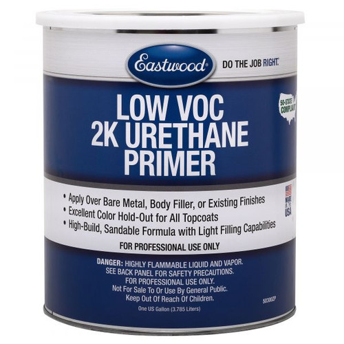 Front view of Eastwood Low VOC Gray Urethane Primer and Activator for Automotive Car Paint- Gallon