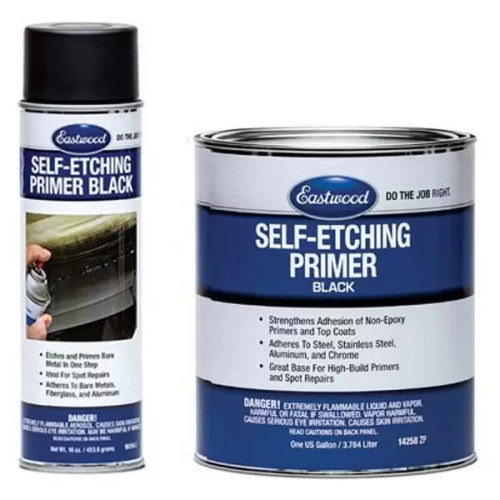 Eastwood Self Etching Primer Black in white background, Aerosol Eastwood Self Etching Primer Black, Gallon Eastwood Self Etching Primer Black