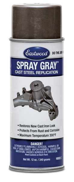 Front view of Eastwood Spray Gray Detail Paint Aerosol 12 oz