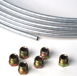 Eastwood Fuel and Transmission Line Tubing w/ 6 OE Fittings 25FT 3/8IN in white background