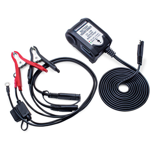 Rockwood® Battery Maintainer in White Background, Clamps of the Rockwood® Battery Maintainer, Adapter of the Rockwood® Battery Maintainer