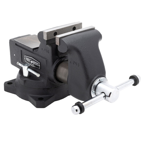 Yost HD450-C Heavy Duty Mechanics Vise in White Background, Back view of the Yost HD450-C Heavy Duty Mechanics Vise, Side view of the Yost HD450-C Heavy Duty Mechanics Vise